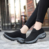 Shoes Woman 2019 New Convenient Slip-on Air Cushion Casual Ladies Shoes Woman Breathable Mesh Woman Sneakers Tenis Feminino