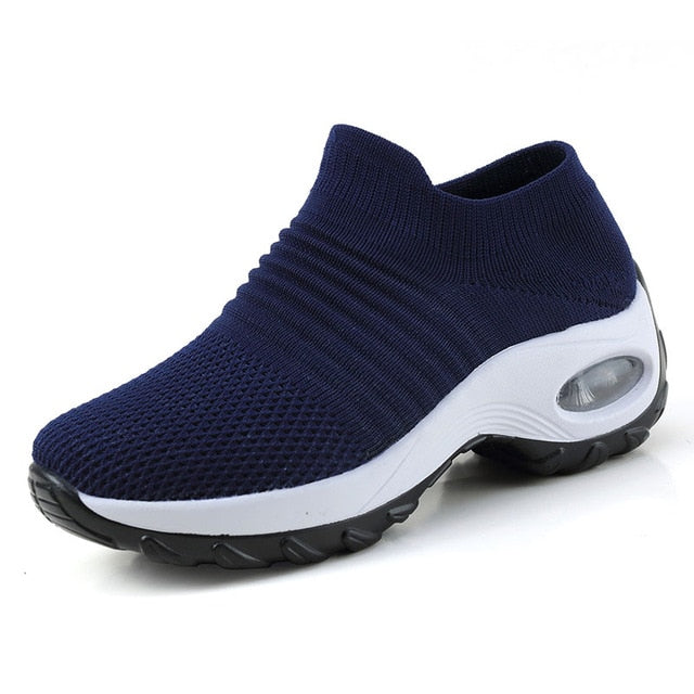 Shoes Woman 2019 New Convenient Slip-on Air Cushion Casual Ladies Shoes Woman Breathable Mesh Woman Sneakers Tenis Feminino