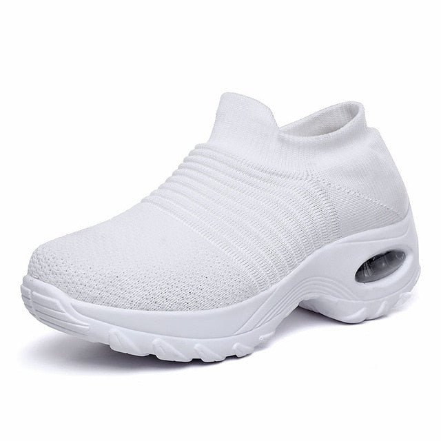 Shoes Woman 2019 New Convenient Slip-on Air Cushion Casual Ladies Shoes Woman Breathable Mesh Woman Sneakers Tenis Feminino